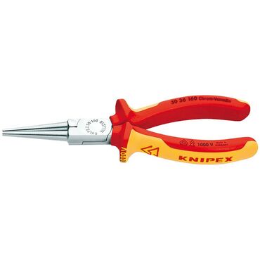 Snipe nose pliers, chrome-plated, insulated with multi-component handles, VDE tested type 30 36